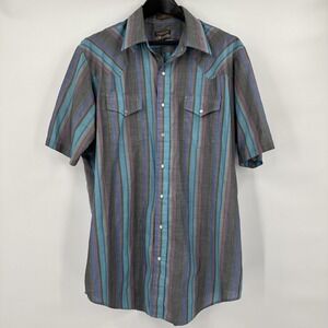 VINTAGE Plainsman Western Shirt Mens XLT Plaid Pearl Snap‎ EXTRA LONG TAILS